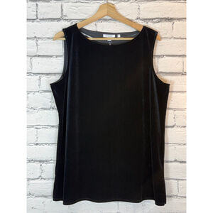 Women's Chico's Black Travelers Velvet Tank Top size Large (2) Plus Size Tank